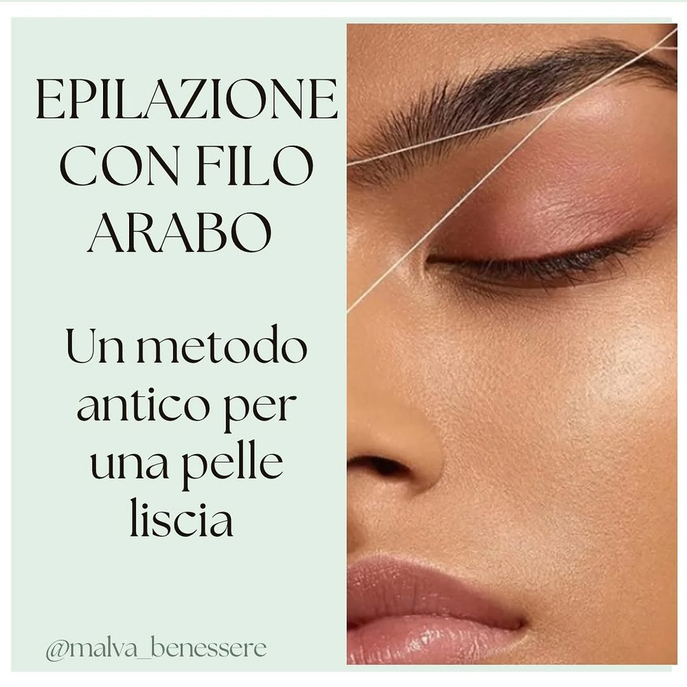 Epilazione delle sopracciglia con filo arabo